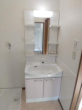 洗面化粧台も広々ボールのものに交換しました