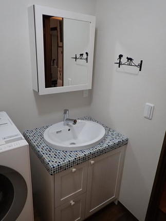 憧れだったタイルの洗面化粧台