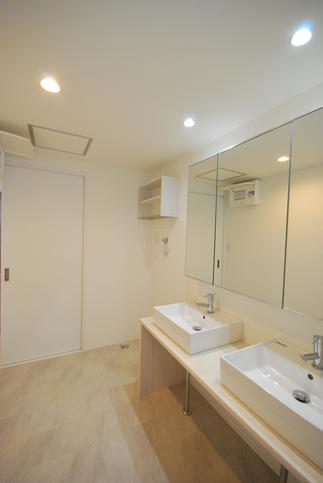 大家族でも広々使える２連洗面