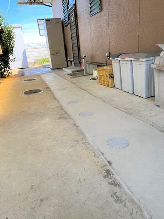 配管部分も土間施工をします。