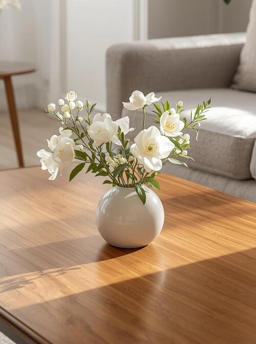 シンプルにフラワーを飾ってあるリビング　インテリア (3)2.jpg