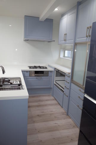 コの字型のキッチンで、趣味のお料理を存分に。