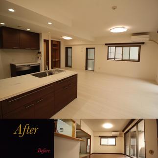 和室を洋室に変更してリビングを一体化