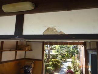 外壁しっくい修繕before