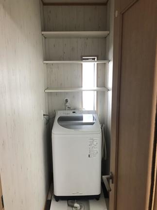洗濯機の上に棚付け