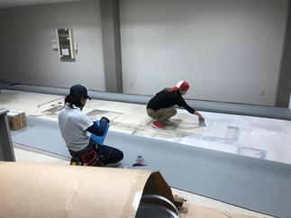 床工事中/シート貼り