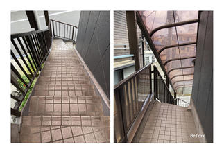 玄関ポーチ床・屋根工事（Before）