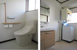 トイレはアメージュZA、洗面台はピアラ