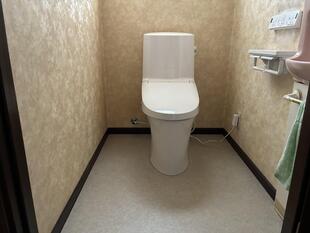 お手入れ簡単でキレイがつづく一体型のLIXILアメージュシャワートイレへお取替え（中央市）