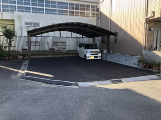 アスファルト舗装・カーポート フーゴＲ３台用設置