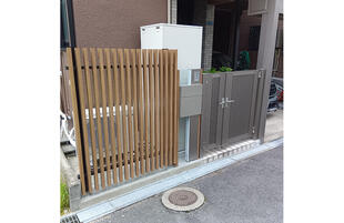 フェンスと門扉、門柱の取付