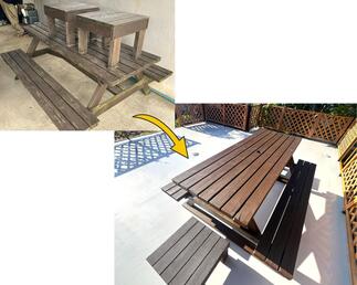 ガーデンテーブルもリフレッシュ