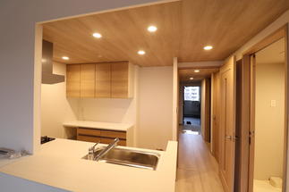 天井クロスを木目調に