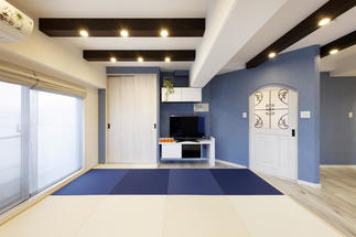 海辺を感じさせてくれる和のリビング 