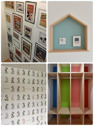 ディズニークロス・リモコンニッチ・ご家族それぞれに色分けされた収納