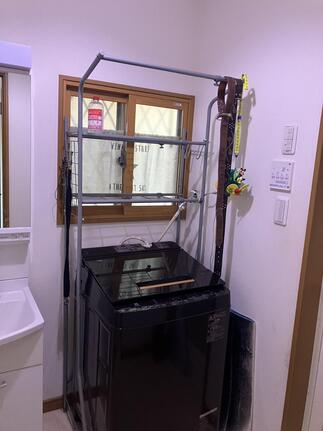 洗濯機上の棚の移動