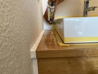 洗面器とのトリアイもコーキング