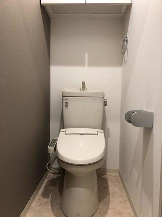 トイレにもアクセントクロスを採用。