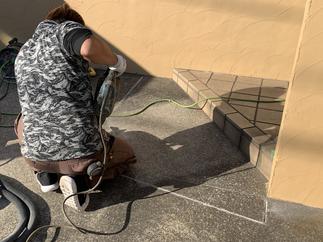 スロープを作る部分に印をしていきます。