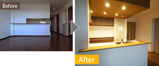 キッチンに開放感を演出（LIXILアレスタ　W2700 グレイッシュグレイン色）