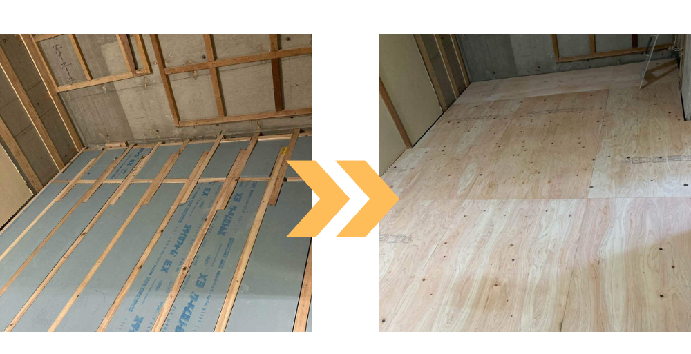 福岡市西区M様邸 断熱リフォーム施工中　床.png