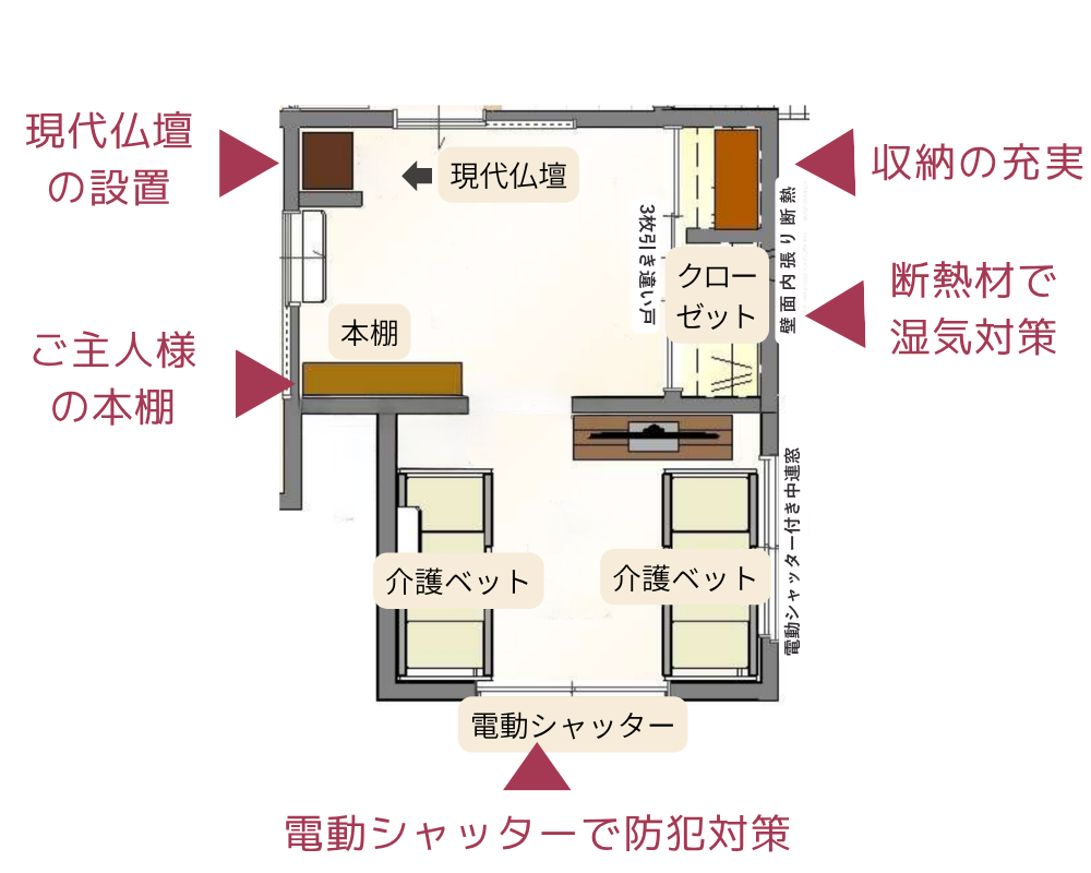 福岡市西区M様邸 寝室リフォーム間取りプラン.png