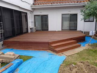 施工中④　デッキ完成