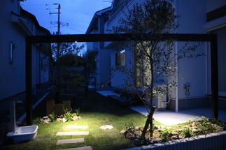 フレームからの照明でライトアップ。