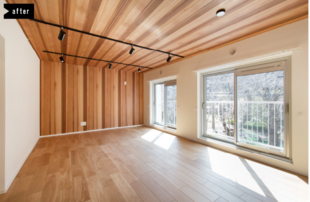 無垢材を贅沢にあしらった築40年のマンションリフォーム