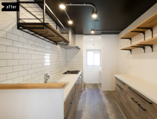 アイアンが映える造作棚