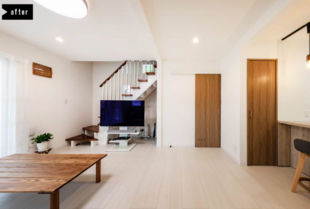 カフェ風のキッチンと広々LDKを実現！ 築40年の住まいを全改装リフォーム