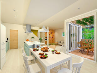 大開口窓で 自然の光を取りいれる