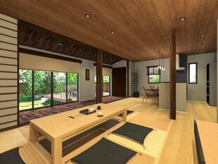 窓辺のリビングでこどもの成長を見守る